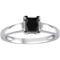 Sofia B. 10K White Gold 1 ct. Princess Cut Black Diamond Solitaire Engagement Ring - Image 1 of 3