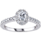 Diamore 14K White Gold 1 CTW Oval Cut Diamond Halo Engagement Ring - Image 1 of 3