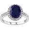 14K White Gold 2/5 CTW Diamond And Diffused Sapphire Engagement Ring - Image 1 of 3