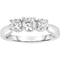 18KW Gold 1 1/2 ct. TDW 3 Stone Diamond Ring with Diamond Accents - Image 1 of 2
