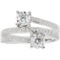 2 in Love 14K White Gold 1/2 CTW Two Diamond Illusion Plate Ring - Image 1 of 2