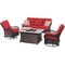 Hanover Orleans 4 pc. Woven Lounge Set with Fire Pit Table - Image 1 of 3