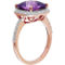 Sofia B. 10K Rose Gold 3 1/2 CTW Amethyst and 1/10 CTW Diamond Accent Halo Ring - Image 2 of 3