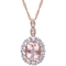 Sofia B. 14K Rose Gold Morganite, Topaz and Diamond Accent Necklace - Image 1 of 2