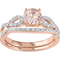 Sofia B. 10K Rose Gold 1/6 CTW Diamond & Morganite Infinity Bridal Set - Image 1 of 3