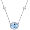 Sofia B. 14K White Gold 1/6 CTW Diamond, Blue Topaz and White Sapphire Necklace - Image 1 of 2