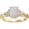 10K Yellow Gold Created Opal and White topaz Ring - Image 1 of 3