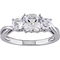 Sofia B. 10K White Gold 2 CTW Created White Sapphire and 3-Stone Engagement Ring - Image 1 of 4