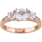Sofia B. 10K Rose Gold 2 CTW Created White Sapphire and 3-Stone Engagement Ring - Image 1 of 4