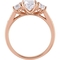 Sofia B. 10K Rose Gold 2 CTW Created White Sapphire and 3-Stone Engagement Ring - Image 3 of 4