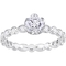 Diamore 14K White Gold 1 CTW Diamond Raised Scalloped Engagement Ring - Image 1 of 4