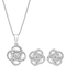 Sterling Silver 1/7 CTW Diamond Love Knot Earring and Pendant Set - Image 1 of 3