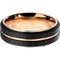 Double Line Carbon Fiber Rose Gold Ion Plated Ring - Image 1 of 2
