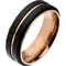 Double Line Carbon Fiber Rose Gold Ion Plated Ring - Image 2 of 2