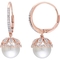 Michiko Freshwater Pearl and 1/2 CTW Diamond Vintage Drop Earrings in 14K Rose Gold - Image 1 of 2