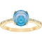 Gold Plated Sterling Silver Created Blue Opal and White Topaz Ring - Image 1 of 2
