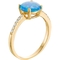 Gold Plated Sterling Silver Created Blue Opal and White Topaz Ring - Image 2 of 2
