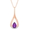 10K Rose Gold Amethyst and Diamond Accents Pendant 18 In. - Image 1 of 2