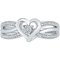 Sterling Silver Diamond Accent Heart Ring - Image 2 of 2