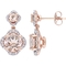 Sofia B. Morganite and 2/5 CTW Diamond Quatrefoil Halo Earrings in 14K Rose Gold - Image 1 of 2