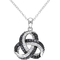 Diamore Sterling Silver 1/4 CTW Black and White Diamond Knot Pendant - Image 1 of 2