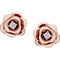 14K Rose Gold over Sterling Silver 1/20 CTW Diamond Belle Rose Earrings - Image 1 of 2