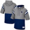 Mitchell & Ness Men's Silver/Navy Dallas Cowboys Gridiron Classics Training Room Half-Sleeve Pullover Hoodie - Image 1 of 4