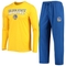 Men's Concepts Sport Gold/Royal Golden State Warriors Long Sleeve T-Shirt & Pants Sleep Set - Image 2 of 4
