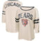 Starter Women's White/Navy Chicago Bears Highlight Scoop Neck Historic Logo 3/4 Sleeve T-Shirt - Image 1 of 4