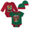 Mitchell & Ness Newborn & Infant Hunter Green/Red Milwaukee Bucks 3-Piece Hardwood Classics Bodysuits & Cuffed Knit Hat Set - Image 1 of 4