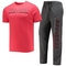 Concepts Sport Men's Heathered Charcoal/Red Georgia Bulldogs Meter T-Shirt & Pants Sleep Set - Image 1 of 4