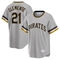 Nike Men's Roberto Clemente Gray Pittsburgh Pirates Road Cooperstown Collection Player Jersey - Image 1 of 4