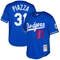 Mitchell & Ness Men's Mike Piazza Royal Los Angeles Dodgers Cooperstown Collection Mesh Batting Practice Button-Up Jersey - Image 1 of 4