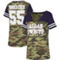 Dallas Cowboys Merchandise Women's Leighton Vander Esch Camo/Navy Dallas Cowboys Simone Name & Number V-Neck Tri-Blend T-Shirt - Image 1 of 4