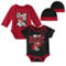 Mitchell & Ness Infant Black/Red Miami Heat Hardwood Classics Bodysuits & Cuffed Knit Hat Set - Image 1 of 4
