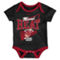 Mitchell & Ness Infant Black/Red Miami Heat Hardwood Classics Bodysuits & Cuffed Knit Hat Set - Image 4 of 4