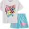 Outerstuff Preschool White/Light Blue Seattle Kraken Wave Breaker T-Shirt & Shorts Set - Image 1 of 4