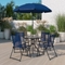 Flash Furniture 6 Piece Patio Set w/ Table, Umbrella and 4 Chairs - Image 1 of 5