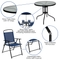 Flash Furniture 6 Piece Patio Set w/ Table, Umbrella and 4 Chairs - Image 5 of 5