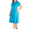 24seven Comfort Apparel Short Sleeve Plus Size Midi Skater Dress With Pockets - Image 2 of 4