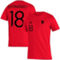 adidas Men's Bruno Fernandes Red Manchester United Name & Number Amplifier T-Shirt - Image 1 of 4