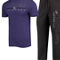 Concepts Sport Men's Purple/Black Colorado Rockies Meter T-Shirt and Pants Sleep Set - Image 1 of 4