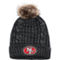'47 Women's Black San Francisco 49ers Logo Meeko Cuffed Knit Hat with Pom - Image 1 of 2