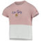 League Collegiate Wear Girls Youth Pink/White LSU Tigers Colorblocked T-Shirt - Image 3 of 4
