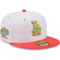 New Era Men's White/Coral Los Angeles Dodgers 100th Anniversary Strawberry Lolli 59FIFTY Fitted Hat - Image 1 of 4