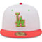 New Era Men's White/Coral Los Angeles Dodgers 100th Anniversary Strawberry Lolli 59FIFTY Fitted Hat - Image 3 of 4