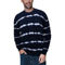 Men's Striped Tie-Dye Crewneck Cotton Sweater - Image 1 of 2