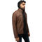 Men's Hooded Stand Collar PU Leather Jacket - Image 3 of 3