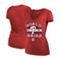Majestic Threads Women's Threads Red Philadelphia Phillies 2022 World Series Modest V-Neck T-Shirt - Image 2 of 4