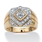 Men's 1/4 TCW Round Diamond Geometric Ring in 10k Gold - Image 1 of 5